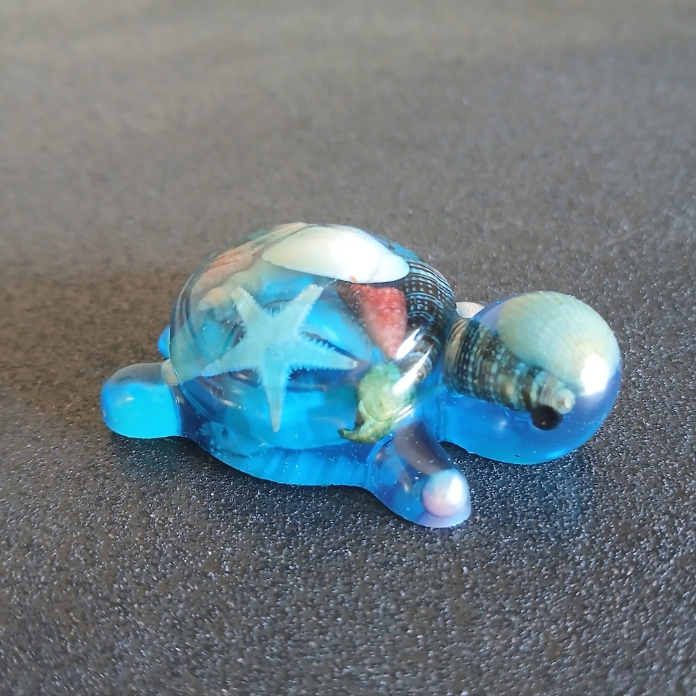 Cute beach ocean theme seashells turtle figurine collectible handmade decor new